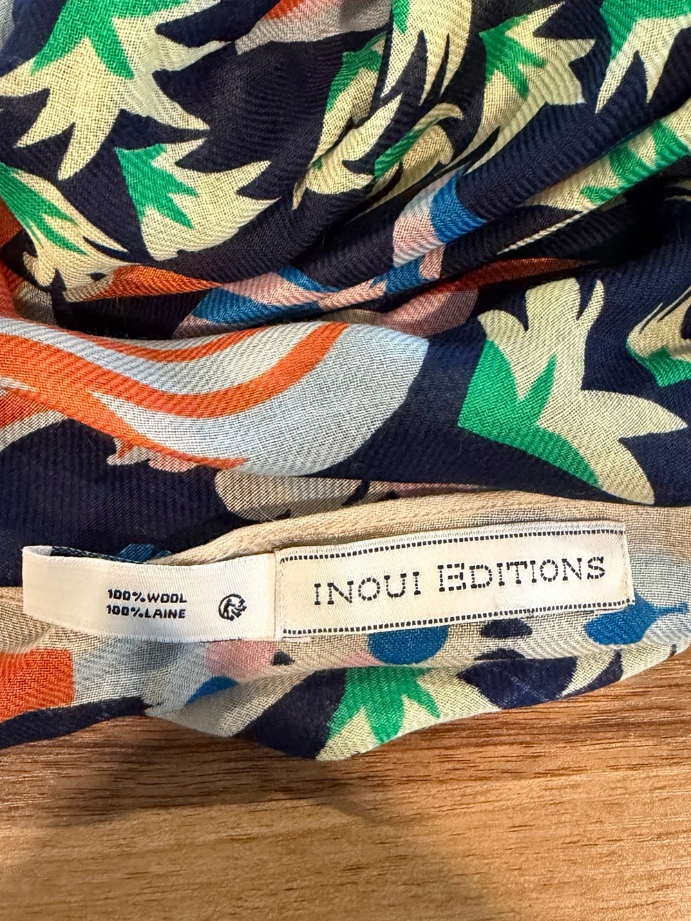 Inoui Editions 100% Wool Illustrated Art Scarf Multicolor French Designer - Picture 3 of 13